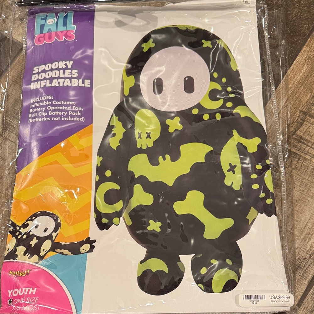 Spirit Spooky Doodles Inflatable Costume - Black and Green